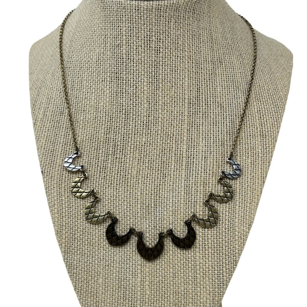 Lucky Brand Tricolor Crescent Collar Necklace